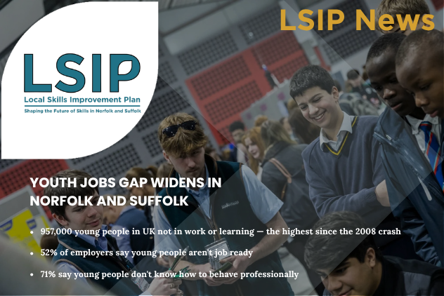 Youth jobs gap widens in Norfolk and Suffolk 